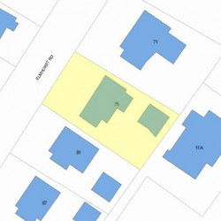 75 Elmhurst Rd, Newton MA  02458-2232 plot plan