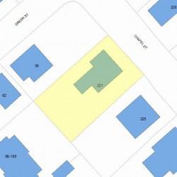 221 Chapel St, Newton MA  02458-1309 plot plan