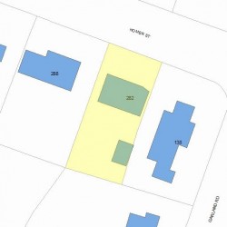 282 Homer St, Newton MA  02459-1414 plot plan