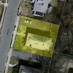 34 Noble St, Newton MA  02465-1016 aerial view