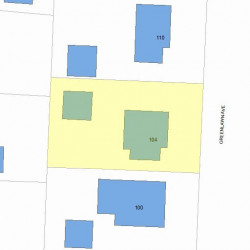 104 Greenlawn Ave, Newton MA  02459-1714 plot plan
