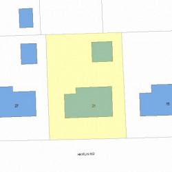21 Hamlin Rd, Newton MA  02459-1001 plot plan