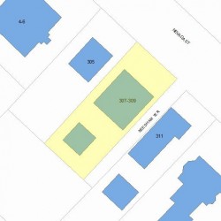 307 Nevada St, Newton MA  02460-1463 plot plan