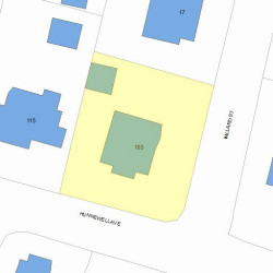 103 Hunnewell Ave, Newton MA 02458-2241 plot plan
