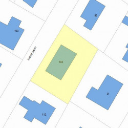 104 Sheridan St, Newton MA 02465-1056 plot plan