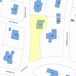 254 Waverley Ave, Newton MA 02458-2422 plot plan