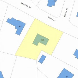 315 Dedham St, Newton MA  02459-2901 plot plan