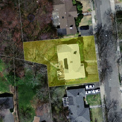 24 Helene Rd, Newton MA 02468-1025 aerial view