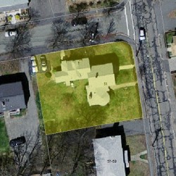 51 Oak St, Newton MA 02464-1408 aerial view