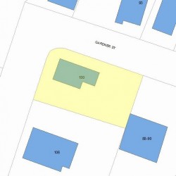 100 Gardner St, Newton MA 02458-1405 plot plan