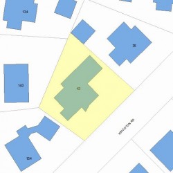 43 Kingston Rd, Newton MA 02461-1013 plot plan