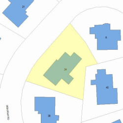24 Deborah Rd, Newton MA  02459-2838 plot plan