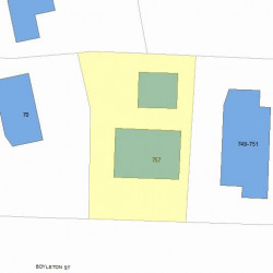 757 Boylston St, Newton MA  02461-1807 plot plan