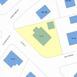 74 Clark St, Newton MA  02459-2428 plot plan