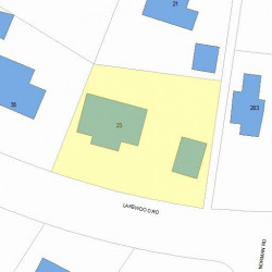 23 Lakewood Rd, Newton MA  02461-1213 plot plan