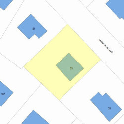 25 Larchmont Ave, Newton MA  02468-2033 plot plan