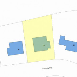 34 Oakmont Rd, Newton MA  02459-2531 plot plan