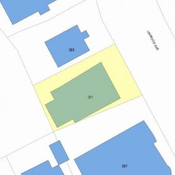 391 Linwood Ave, Newton MA 02460-1342 plot plan