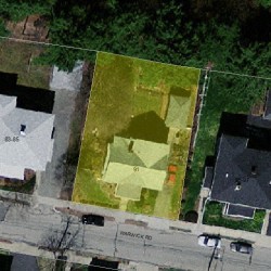 91 Warwick Rd, Newton MA 02465-1723 aerial view