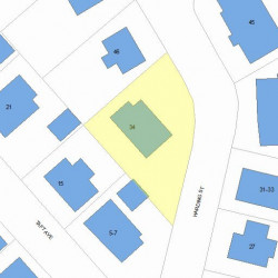 34 Harding St, Newton MA 02465-1335 plot plan