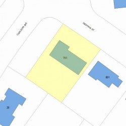 793 Dedham St, Newton MA  02459-3315 plot plan