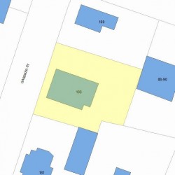 106 Gardner St, Newton MA  02458-1405 plot plan