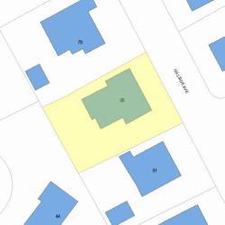 85 Hillside Ave, Newton MA  02465-2543 plot plan