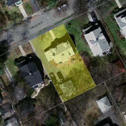 45 Adella Ave, Newton MA 02465-1921 aerial view