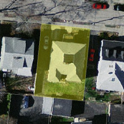 14 Nottingham St, Newton MA  02459-1613 aerial view