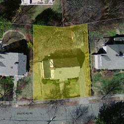 22 Stafford Rd, Newton MA 02459-1819 aerial view