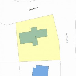 6 Crocker Cir, Newton MA  02465-2410 plot plan