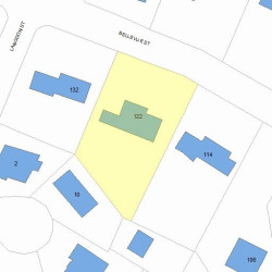 122 Bellevue St, Newton MA  02458-1921 plot plan