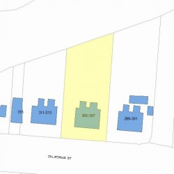 307 California St, Newton MA 02458-1052 plot plan