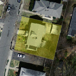 28 Noble St, Newton MA  02465-1016 aerial view