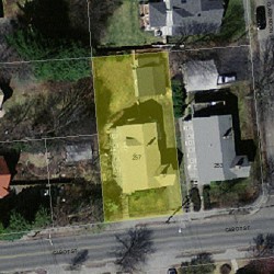 257 Cabot St, Newton MA  02460-2034 aerial view