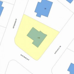 119 Fair Oaks Ave, Newton MA  02460-1154 plot plan