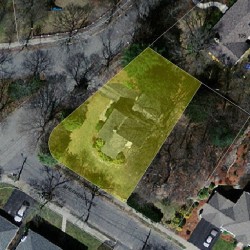 116 Oliver Rd, Newton MA  02468-2308 aerial view