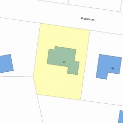 24 Fredana Rd, Newton MA  02468-1104 plot plan