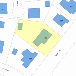 123 Grant Ave, Newton MA 02459-1350 plot plan