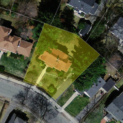 45 Eliot Ave, Newton MA 02465-1708 aerial view