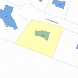 36 Bonnybrook Rd, Newton MA  02468-1001 plot plan