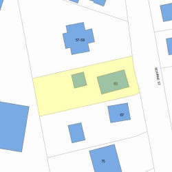63 Bourne St, Newton MA  02466-1707 plot plan