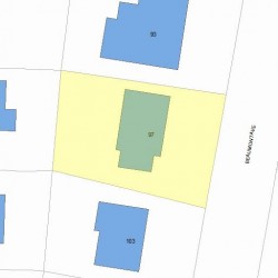 97 Beaumont Ave, Newton MA  02460-2315 plot plan