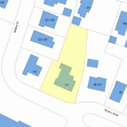 105 Waban St, Newton MA 02458-1414 plot plan