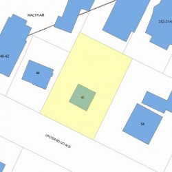 46 Underwood Ave, Newton MA  02465-1024 plot plan