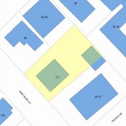 122 Hawthorn St, Newton MA  02458-1238 plot plan