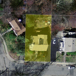 121 Parker Ave, Newton MA  02461-1814 aerial view