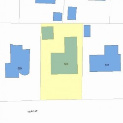 523 Ward St, Newton MA 02459-1109 plot plan