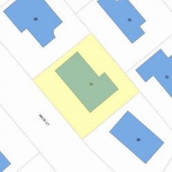 74 Wade St, Newton MA  02461-1723 plot plan