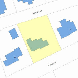 11 Richfield Rd, Newton MA  02465-2426 plot plan